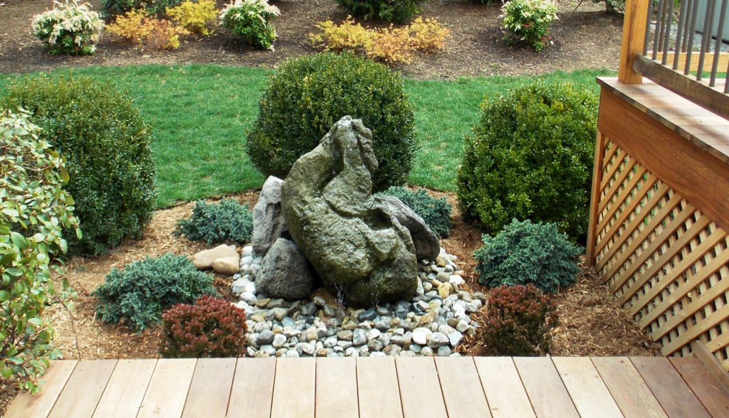 backyard carved rock water feature